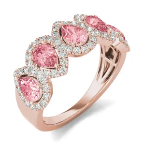 Fancy Pink Freya Five-Stone Ring image, 