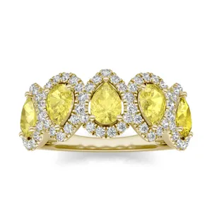 Fancy Yellow Freya Five-Stone Ring image, 