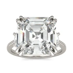 Asscher Solstice Three-Stone Exotic Engagement Ring image, 