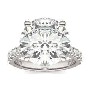 Round Brilliant Claw Prong Cathedral Side-Stone Exotic image, 