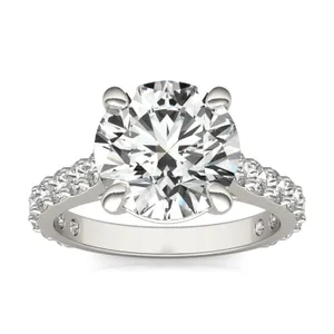 Round Brilliant Claw Prong Cathedral Side-Stone image, 