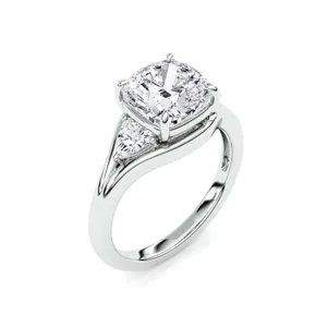 Cushion Daisy Three-Stone Ring image, 