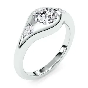 Round Astoria Three-Stone Ring image, 