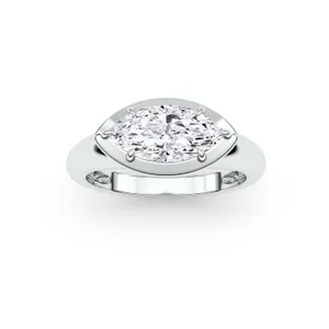 Marquise Bezel Illusion Solitaire Ring image, 