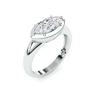 Marquise Bezel Illusion Solitaire Ring image, 