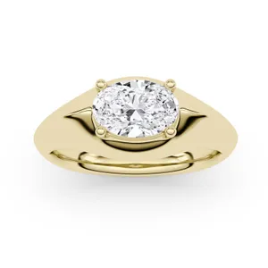 Elongated Cushion Elara East-West Solitaire Ring image, 