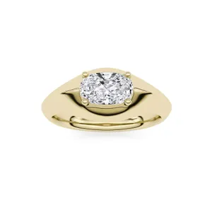 Elongated Cushion Elara East-West Solitaire Ring image, 