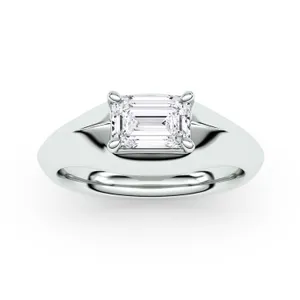 Emerald Elara East-West Solitaire Ring image, 