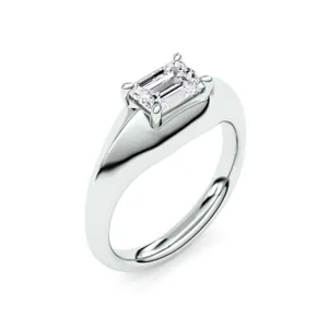 Emerald Elara East-West Solitaire Ring image, 
