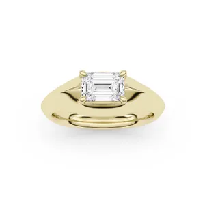 Emerald Elara East-West Solitaire Ring image, 