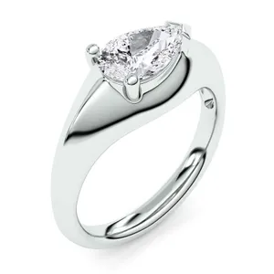 Pear Elara East-West Solitaire Ring image, 