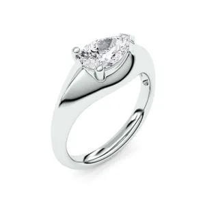 Pear Elara East-West Solitaire Ring image, 