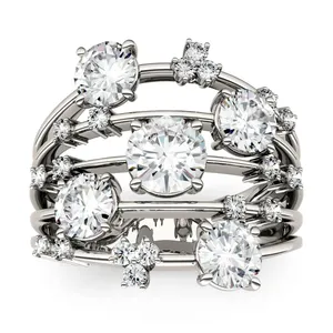 3.15 CTW DEW Moissanite Fashion Galaxy Ring image, 