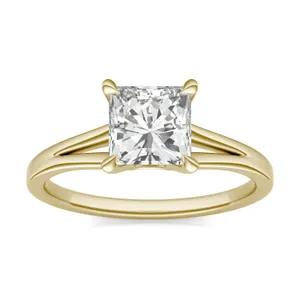 1.26 CTW DEW Princess Split Shank Solitaire Ring image, 