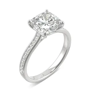 2.58 CTW DEW Cushion Moissanite Engagement Ring image, 