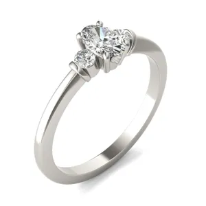 0.60 CTW Oval Caydia Lab Grown Diamond Petite Three-Stone Ring image, 