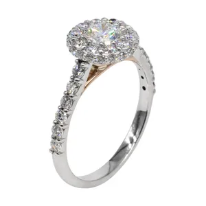 1.36 CTW Round Cathedral Double Halo Engagement Ring image, 