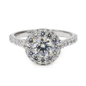 1.77 CTW Round Cathedral Double Halo Engagement Ring image, 