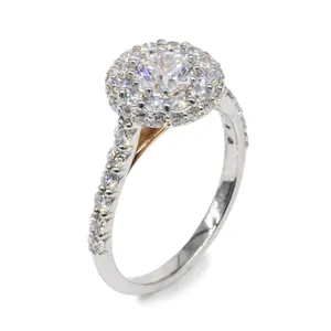 1.77 CTW Round Cathedral Double Halo Engagement Ring image, 