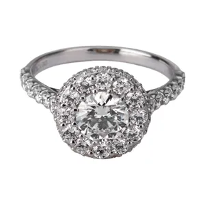 2.72 CTW Round Cathedral Double Halo Engagement Ring image, 