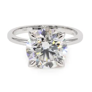 5.0 CTW Round Caydia Lab Grown Diamond Solitaire Engagement Ring image, 