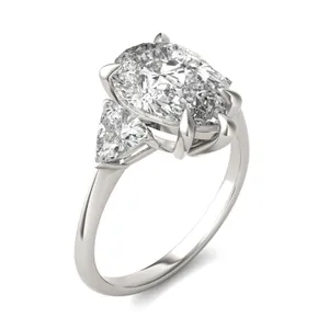 3.50 CTW Pear Caydia Lab Grown Diamond Three-Stone Ring image, 