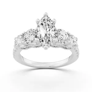 Marquise Graduated Side Stone Engagement Ring image, 