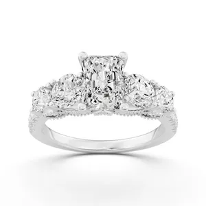 Radiant Graduated Side Stone Engagement Ring image, 