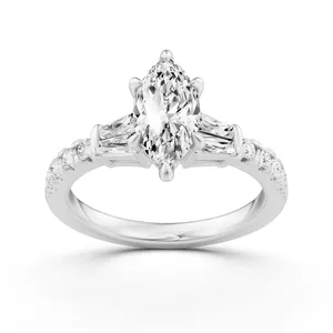 Marquise Side Stone Engagement Ring image, 