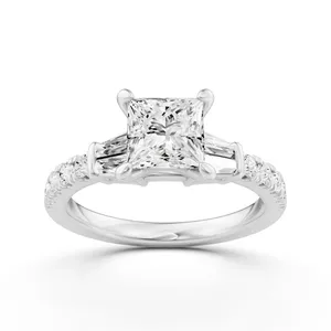 Princess Side Stone Engagement Ring image, 