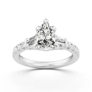 Pear Side Stone Engagement Ring image, 