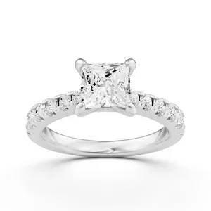 Graduated Princess Side Stone Engagement Ring image, 