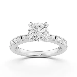 Graduated Round Side Stone Engagement Ring image, 