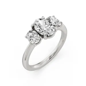 Oval Three Stone Engagement Ring image, 