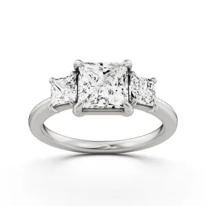 Princess Three Stone Engagement Ring image, 