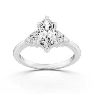Marquise Side Stone Engagement Ring image, 
