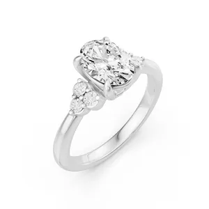 Oval Side Stone Engagement Ring image, 