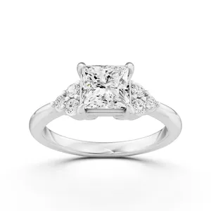 Princess Side Stone Engagement Ring image, 