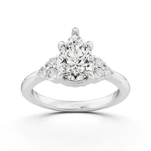 Pear Side Stone Engagement Ring image, 