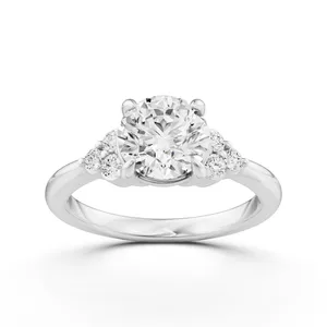 Round Side Stone Engagement Ring image, 