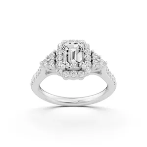 Emerald Halo Engagement Ring image, 