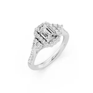 Emerald Halo Engagement Ring image, 
