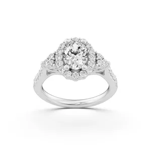 Oval Halo Engagement Ring image, 