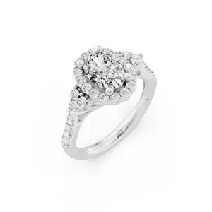 Oval Halo Engagement Ring image, 