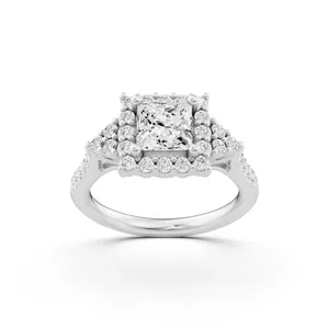 Princess Halo Engagement Ring image, 
