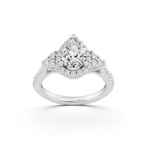 Pear Halo Engagement Ring image, 