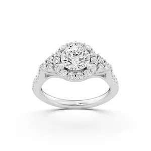 Round Halo Engagement Ring image, 