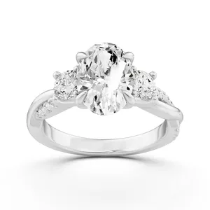 Oval Diamond Intertwined Engagement Ring image, 