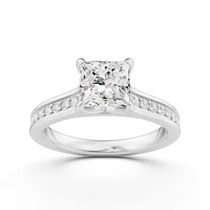 Princess Side Stone Engagement Ring image, 