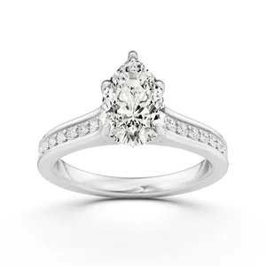 Pear Side Stone Engagement Ring image, 